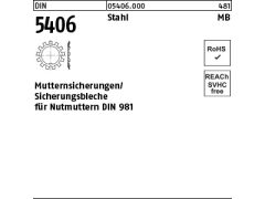 25 x Sicherungsbleche DIN 5406 MB3 für DIN 981 M17 x 1 (blank/schwarz)