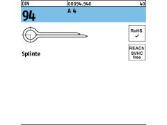25 x Splinte DIN 94 13x140 Edelstahl A4