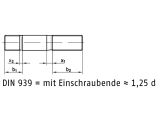 25 x Stiftschrauben DIN 939 8.8 M12 x 110 verzinkt
