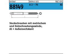 25 x Stockschrauben M12 x 180 SW 9 Edelstahl A2-70
