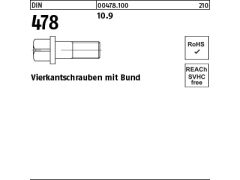 25 x Vierkantschrauben DIN 478 10.9 M12 x 40 (blank/schwarz)