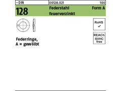250 x Federringe DIN 128 Federstahl A 16 feuerverzinkt