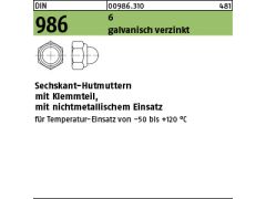 250 x Hutmuttern DIN 986 6 M12 SW 19 verzinkt