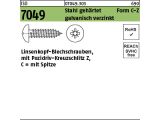 250 x Linsen-Blechschr. ISO 7049 Form C-Spitze Z 6,3 x 60...