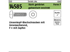 250 x Linsenblechschrauben ISO 14585-F 6,3x32 -T30 verzinkt