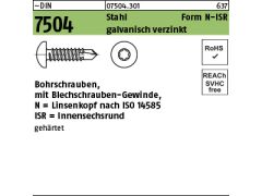 250 x Linsenkopf Bohrschr. DIN 7504-N 5,5x70 - T25 verzinkt