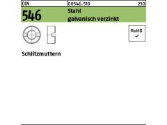 250 x Schlitzmuttern DIN 546 Stahl M12 verzinkt
