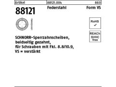 250 x SCHNORR-Sperrzahnscheiben Federstahl Form VS=8