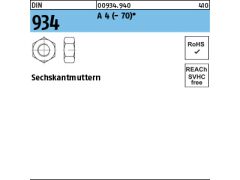 250 x Sechskantmuttern DIN 934 M12 Edelstahl A4-70