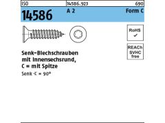 250 x Senkblechschrauben ISO 14586-C 5,5x45 -T25 Edelstahl A2