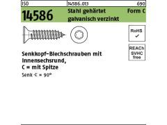 250 x Senkblechschrauben ISO 14586-C 5,5x70 -T25 verzinkt
