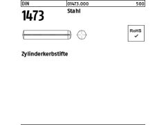 250 x Zylinderkerbstifte DIN 1473 Stahl 2 x 30 (blank/schwarz)