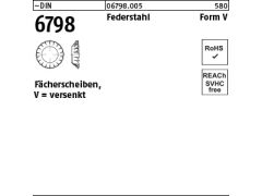 3000 x Fächerscheiben DIN 6798 Federstahl Form V 4,3 (blank/schwarz)