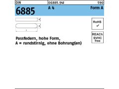 5 x Passfedern DIN 6885 Form A 14 x 9 x 100 Edelstahl A4