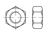 5 x Sechskantmuttern ISO 4032 6 Au M36 -LH (Linksgewinde) (blank/schwarz)