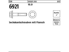 50 x 6kt.schr. mit Flansch DIN 6921 10.9 M16 x 40 (blank/schwarz)