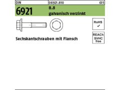 50 x 6kt.schr. mit Flansch DIN 6921 8.8 M12 x 80 verzinkt