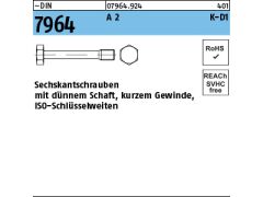 50 x Dünnschaftschrauben DIN 7964 M10 x 25/12,5 -KD1-K Edelstahl A2
