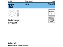 50 x Federringe DIN 127 Form B 18 Edelstahl A4