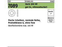 50 x Flache Scheiben ISO 7089 M39 42x72x6 200 HV verzinkt nitrocarburiert