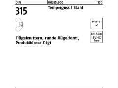 50 x Flügelmuttern DIN 315 Temperguss M12