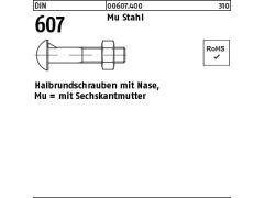50 x Halbrundschrauben DIN 607 Mu St. M16 x 40 (blank/schwarz)