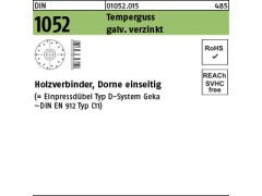 50 x Holzverbinder DIN 1052 Temperg Typ D, einseitig, 115 ÜH verzinkt