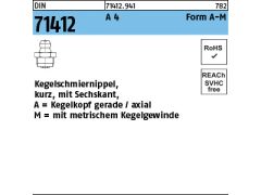 50 x Kegelschmiernippel DIN 71412-A M6 x 1 SW7 Sechskant Edelstahl A4