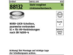 50 x NORD-LOCK-Scheiben f.HV geklebt NL 22 SC (23,4 x 38,7 x 4,6) Ü - Zinklamellen
