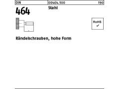 50 x Rändelschrauben DIN 464 Stahl M5x8 (blank/schwarz)