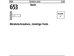 50 x Rändelschrauben DIN 653 Stahl M4 x 20 (blank/schwarz)
