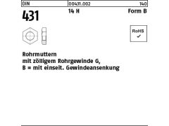50 x Rohrmuttern DIN 431 14 H BG 1/4 SW 22 (blank/schwarz)