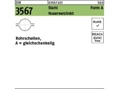 50 x Rohrschellen-hälften DIN 3567 Form A 43 NW 32 feuerverzinkt