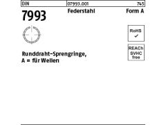 50 x Runddraht-Sprengringe DIN 7993 Federstahl-Draht Form A 65