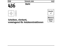 50 x Scheiben DIN 436 Stahl 22 (blank/schwarz)