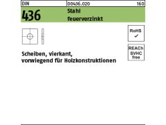 50 x Scheiben DIN 436 Stahl 26 feuerverzinkt