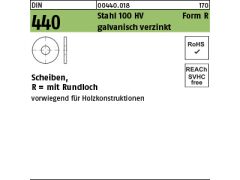 50 x Scheiben DIN 440 Stahl R 17,5 verzinkt