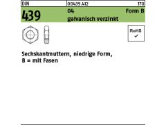 50 x Sechskantmuttern DIN 439 04 BM 20 verzinkt