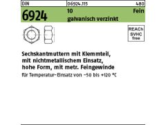 50 x Sechskantmuttern DIN 6924 Kl.10 M16 x 1,5 verzinkt