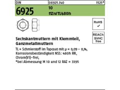50 x Sechskantmuttern DIN 6925 Kl.10 M16 Zinklammellen