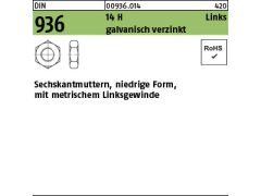 50 x Sechskantmuttern DIN 936 14 H M16 -LH verzinkt