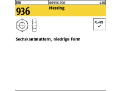 50 x Sechskantmuttern DIN 936 Messing M14