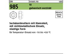 50 x Sechskantmuttern DIN 985 10 M14 verzinkt