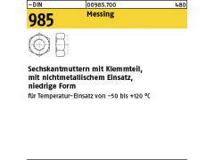 50 x Sechskantmuttern DIN 985 Messing M12