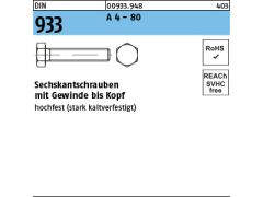 50 x Sechskantschrauben DIN 933 M12 x 50 Edelstahl A4-80