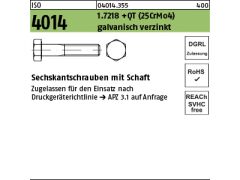 50 x Sechskantschrauben ISO 4014 1.7218 +QT M12 x 100  verzinkt DGRL