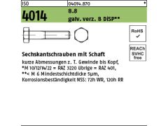 50 x Sechskantschrauben ISO 4014 8.8 M16 x 55 DiSP (Dickschichtpass.)