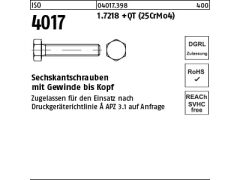 50 x Sechskantschrauben ISO 4017 1.7218 +QT M16 x 50 DGRL (blank/schwarz)