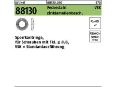 50 x Sperrkantringe Federstahl VSK 24 Zinklamellen