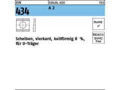 50 x U-Scheiben DIN 434 13,5 Neigung 8 % Edelstahl A2